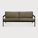 Jack outdoor sofa - teak - Burgundy fabric - 2 seater