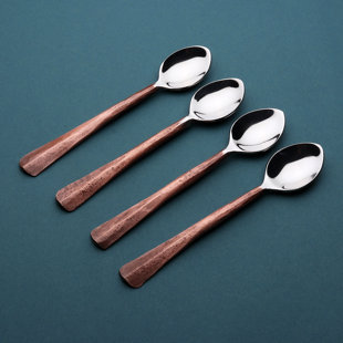 6pcs Stainless Steel Coffee Teaspoon Dinner Spoon Set Ice Cream Sundae Tea  spoons Dessert Stirring Soup Tablespoon Scoop 5 size