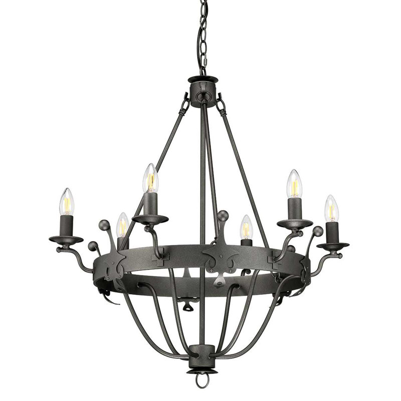Augill 6 - Light Waggon Wheel Chandelier