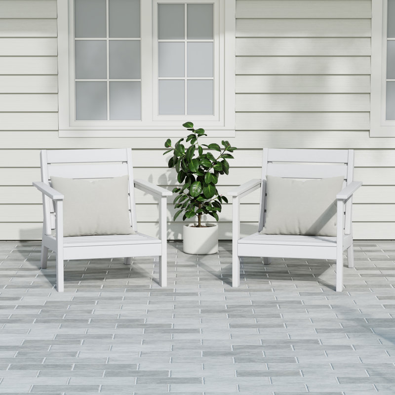 Chaise à assise profonde (ensemble de 2), Blanc