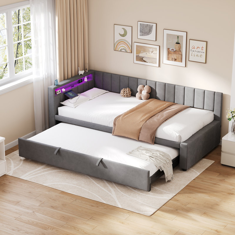 Upholstered Daybed, Grey