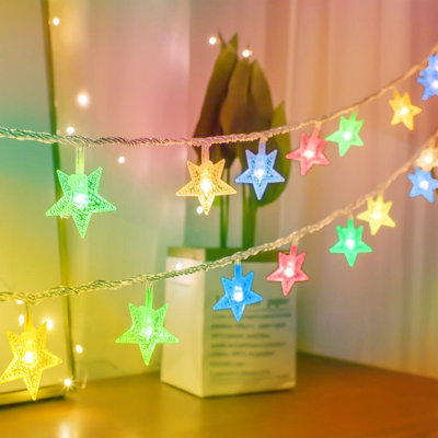 Star String Lights Battery Operated, 32.8ft 100 LED Star Fairy Lights