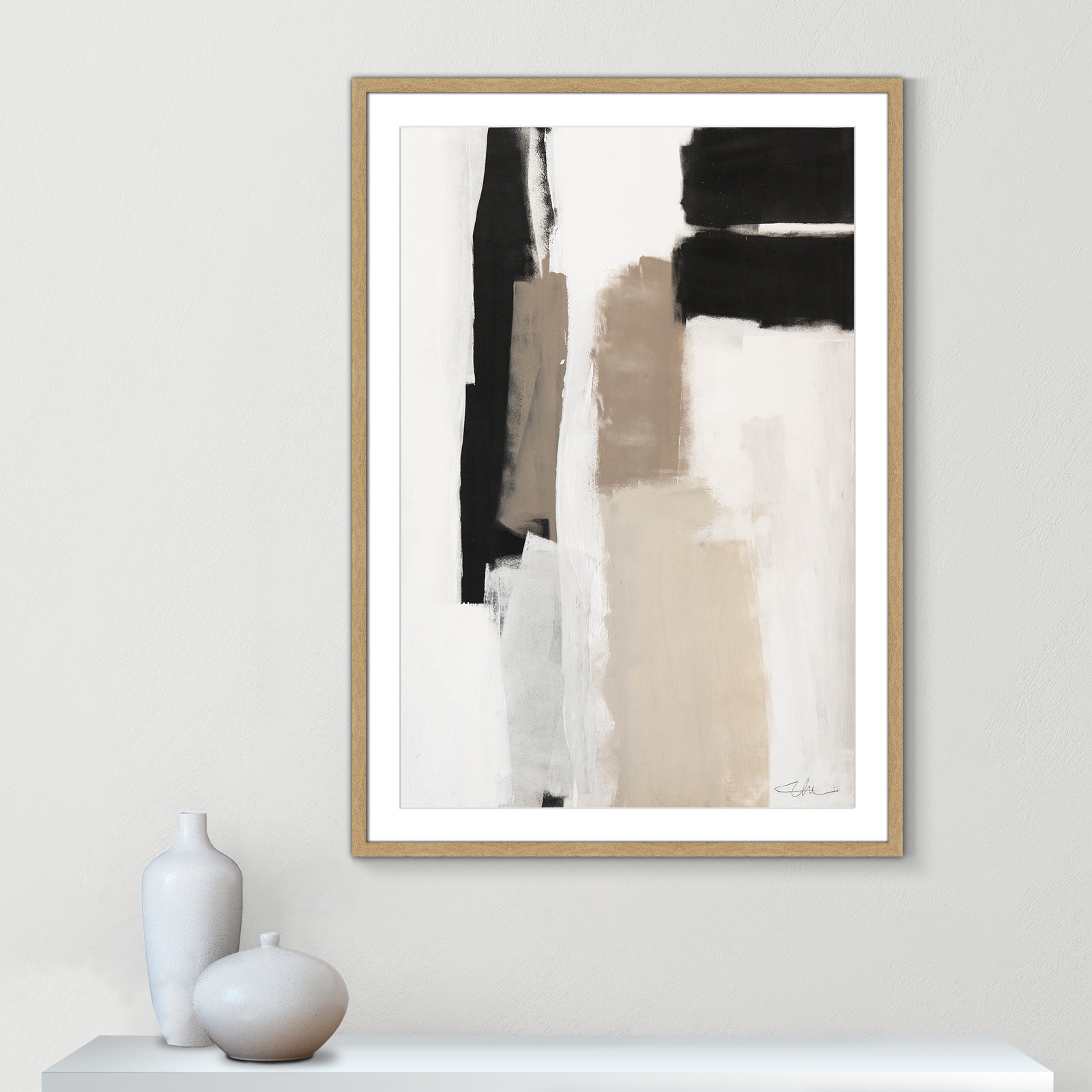Earth Scapes II by Casa Fine Arts, 41.5" H x 29.5" W x 1.25" D, Natural Woodgrain Picture Framed