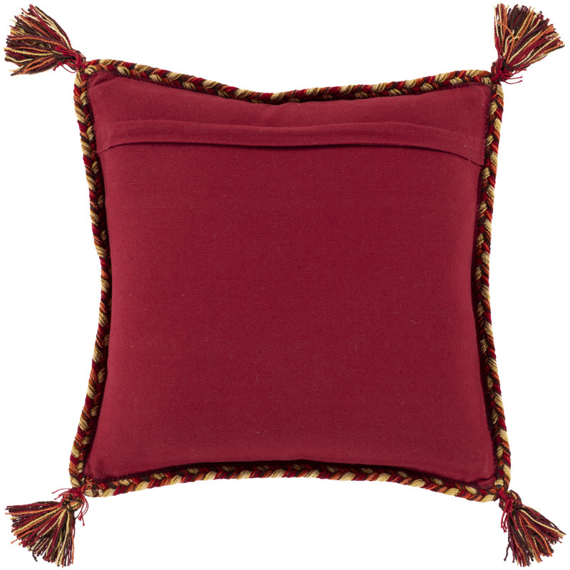 Housse et insert de coussin décoratif Doralynne, 22 po x 22 po, Cerisier, Bas