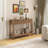 Wooden Fluted Console Table Sofa Table Brown-1050264432