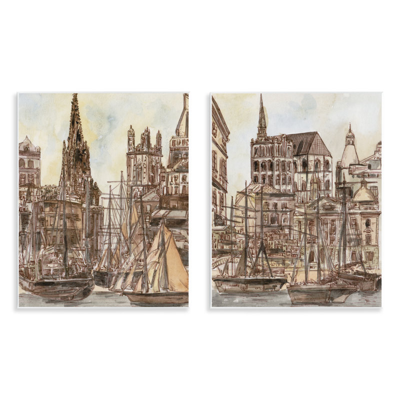 Ensemble de 2 plaques murales Salt Remnants Pier, design par Melissa Wang