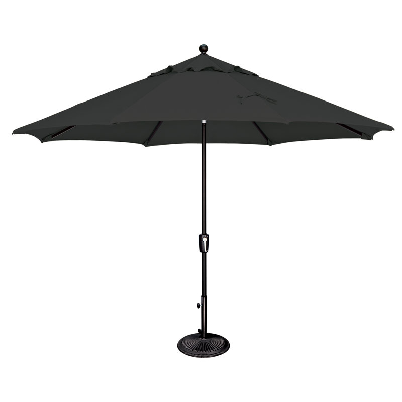 Parasol de marché 11 pi Abitha, Noir, Sunbrella® - noir