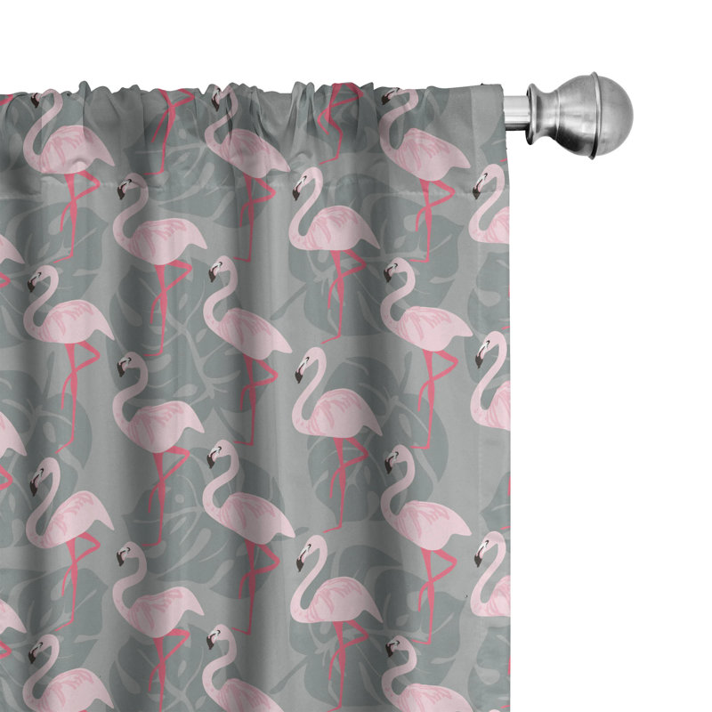 Flamingo Semi-Sheer Rod Pocket Sliding Panel, 28" x 95"