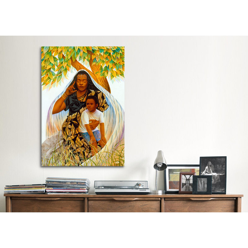 « griot (the conter) » par keith mallett, reproduction d’art sur toile, H 40 po x l 26 po x P 1,5 po