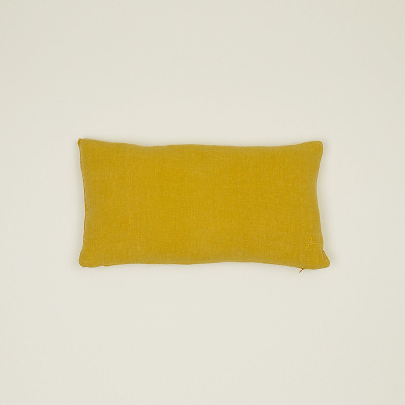 Coussin décoratif simple réversible, Moutarde, Rectangle H 12 po x l 22 po