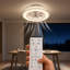 43.5cm Crystal Ceiling Fans Lights with Reversible Motor, Remote Control 6 Speed, Dimmable 3000K-650