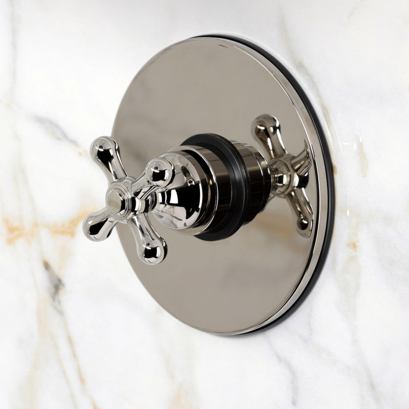 Robinet de douche à pression équilibrée Kingston, Polished Nickel, Cross