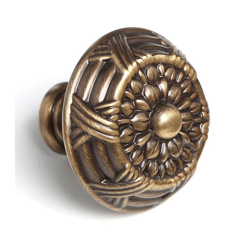 Ribbon and Reed Mushroom Knob, Antique English