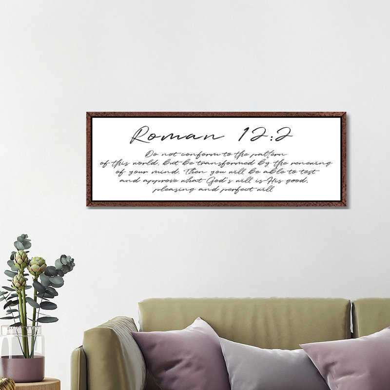 Script Roman by Mlli Villa - Panoramic Print on Canvas, Classic Brown Wood Framed, 40.64cm H x 121.92cm W x 3.81cm D