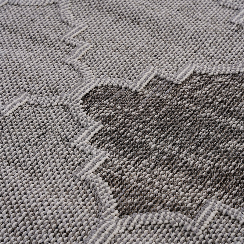 4x6 Trellis Area Rug Loom & White/grey - Stain , Non-shedding, Study Room Appealing