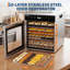 Déshydrateur de nourriture numérique à 10 plateaux avec plateaux en acier inoxydable, température réglable de 86 à 194 ° F, minuterie 24H, arrêt automatique, livre de recettes pour les saucisses, les herbes, les fruits et les légumes
