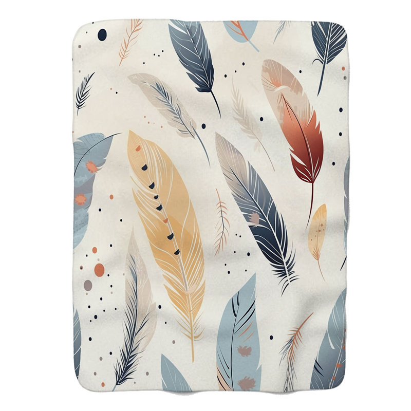 Plumes artistiques - couverture de qualité supérieure 1 pièce, Grand lit