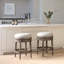 Tabouret de bar pivotant sans dossier gris vieilli, siège à 360 degrés, hauteur personnalisable, détails, pour la cuisine et l'utilisation
