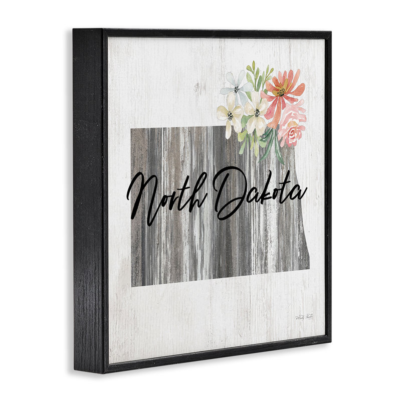 Shabby Elegance North Dakota, art de la giclée encadrée par Cindy Jacobs, H 12 po x l 12 po, Giclée encadrée noir minuit