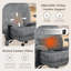 Fauteuil de bureau à dossier large et croisé avec repose-pieds circulaire, design moderne avec soutien lombaire par coussin d'air, accoudoirs réglables en 4D et coussin chauffant-748836506