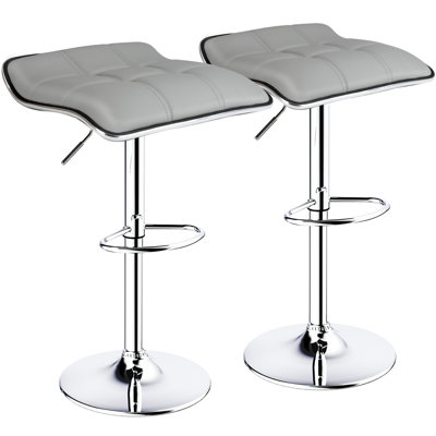 Adjustable Spin Bar Stool with Solid Wave Seat