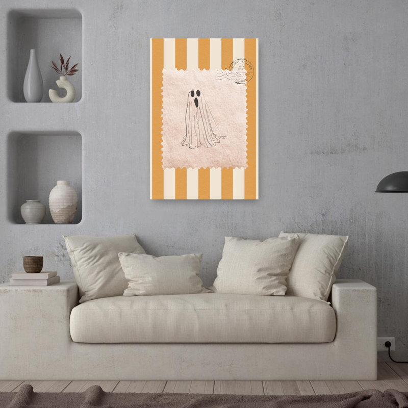 Tampon fantôme d'Halloween, style rétro vintage, affiche murale classique, H 36 po x l 24 po
