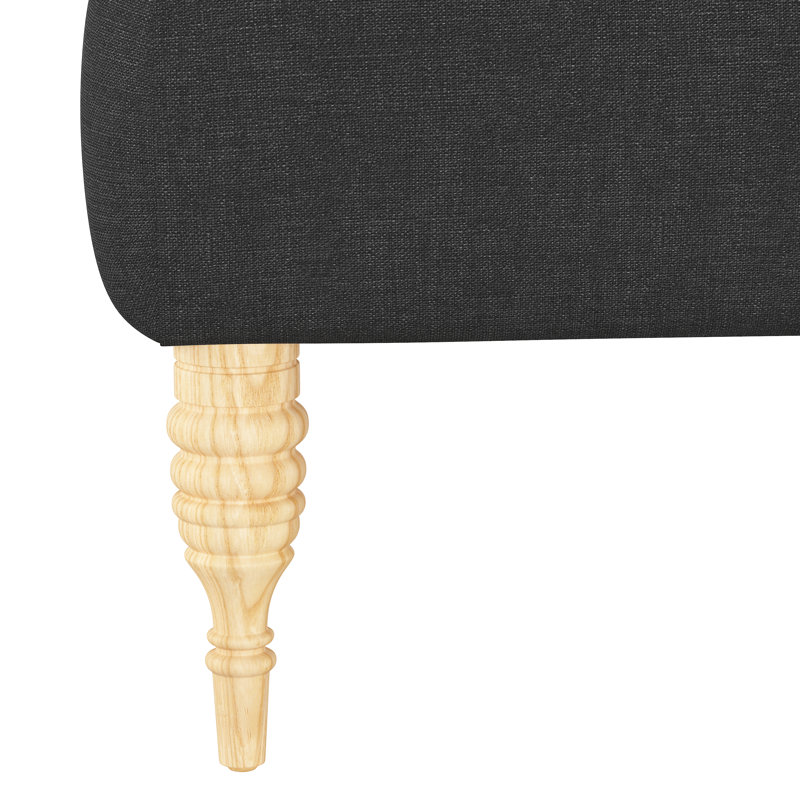 Upholstered Armchair, Classic Linen Black, Zuma White Textured Linen