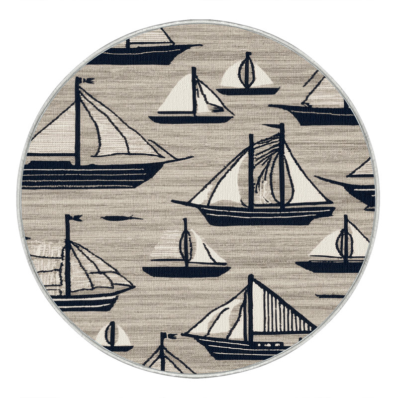  Tapis nautique lavable Modern Vessels, Rectangulaire 2 pi x 3 pi