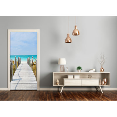 Path To Beach Door Decal