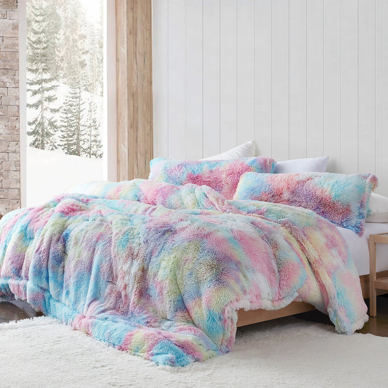 Unicorn Dreamz Polyester Baffle Box Stitch Abstract Comforter, King Comforter + 2 King Shams, Rainbow