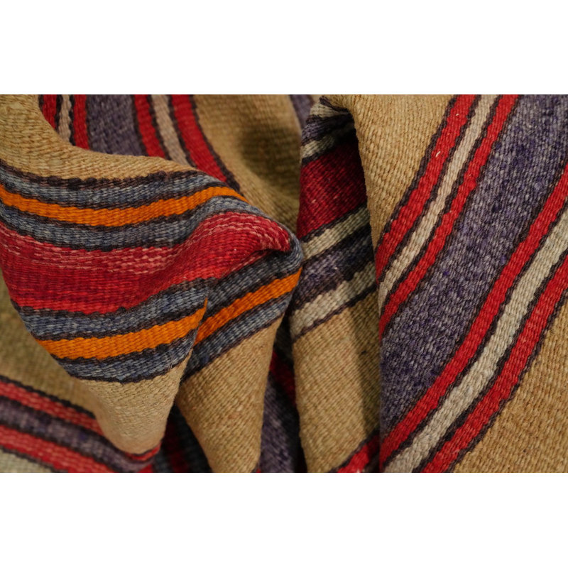 Tapis rayé en laine Kilim