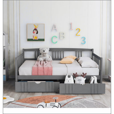 Daybed Wood Bed with Two Drawers