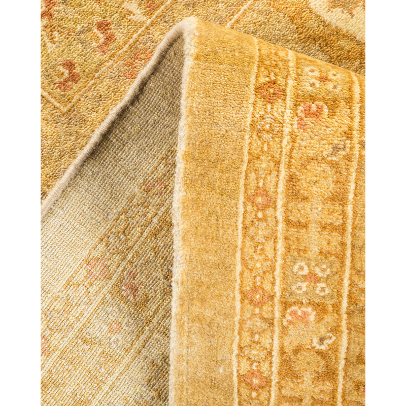 Tapis sable unique noué à la main de conception unique 6 pi 2 po x 9 pi 3 po Keller
