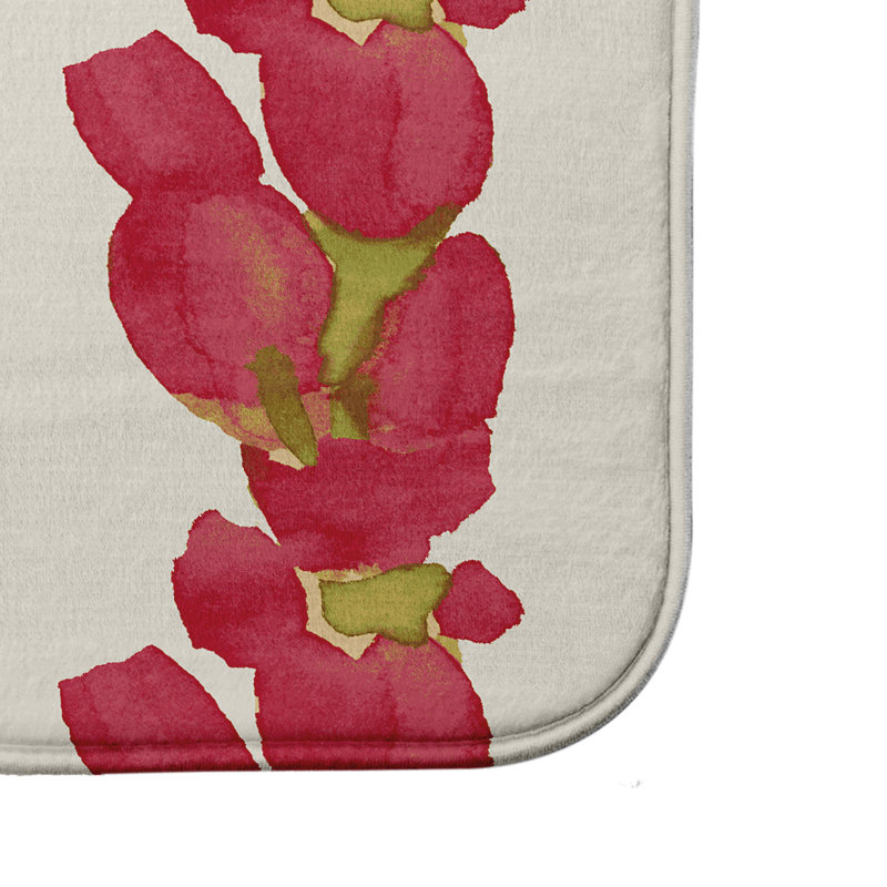 Tapis de bain Luedtke, l 21 po x L 34 po, Rouge