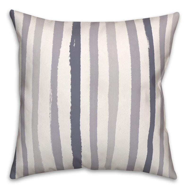 Striped Outdoor Throw Pillow, 20" x 20", Blue