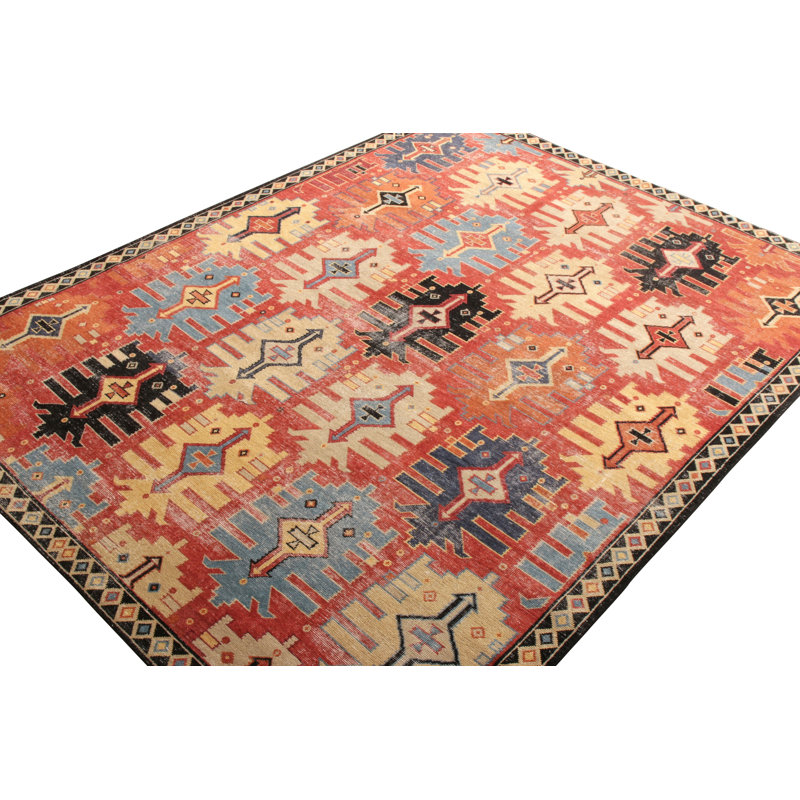Distressed Homage Handmade Kilim Wool Geometric Area Rug, Rectangle 10' x 14'