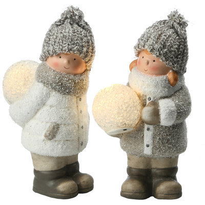 8 "enfants avec boules de neige