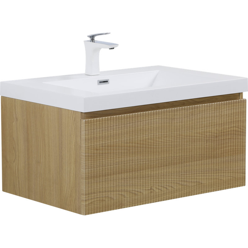Meuble-lavabo mural moderne en bois d'ingénierie à fermeture douce