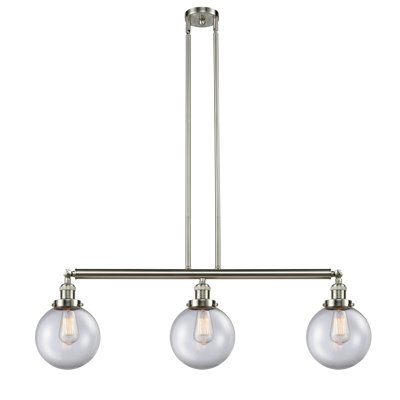 Luminaire suspendu linéaire à 3 lumières pour îlot de cuisine Clementina