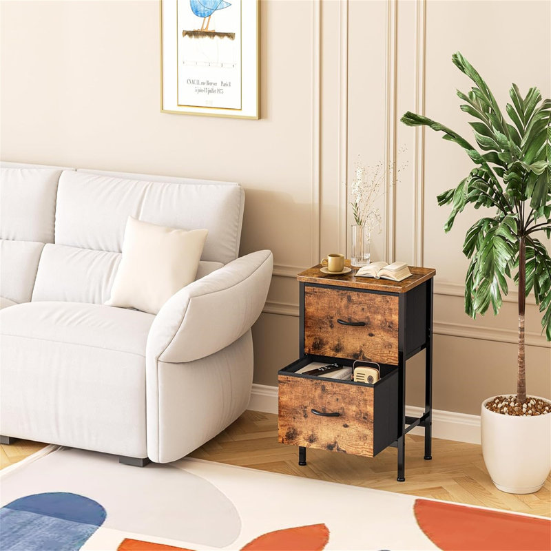 42cm W Metal Bedside Table