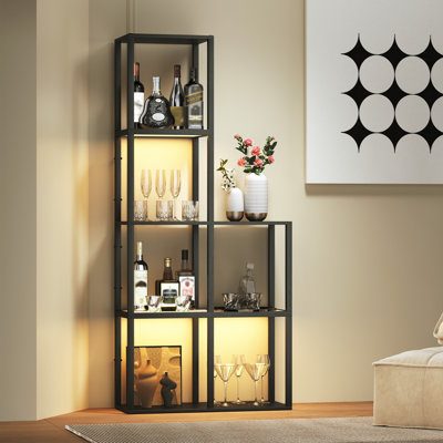 66.14" H Bookcases With Led Light