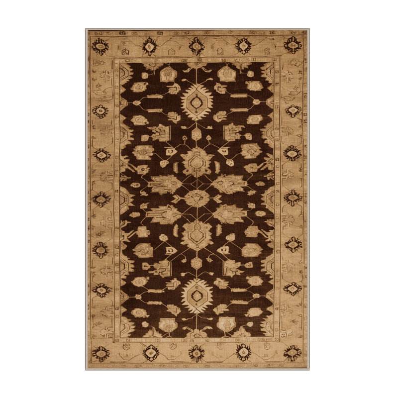 Tapis brun lavable à la machine, Rectangle 7 pi x 10 pi