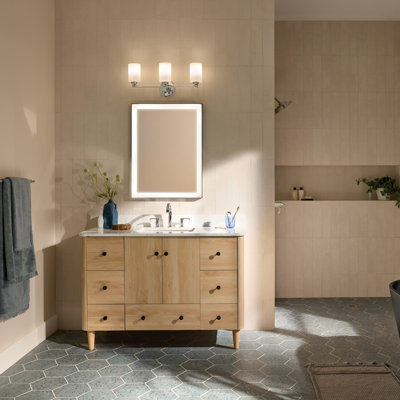 Éclairage pour salle de bain 3 lumières 24,25 po avec verre