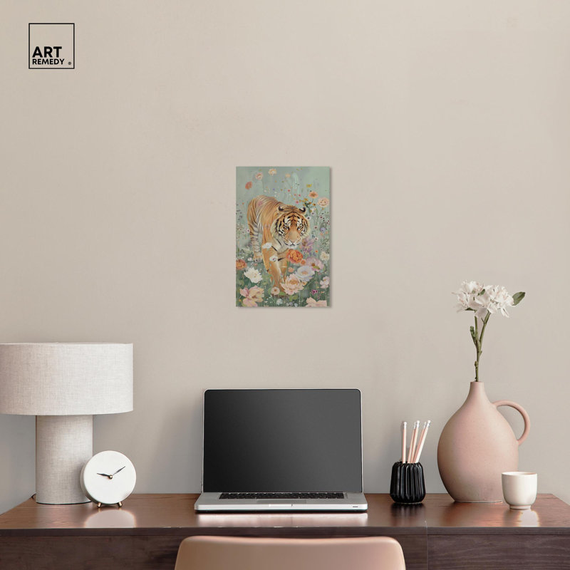 «Tiger Spring», toile par Art Remedy, H 15 po x l 10 po, Toile tendue