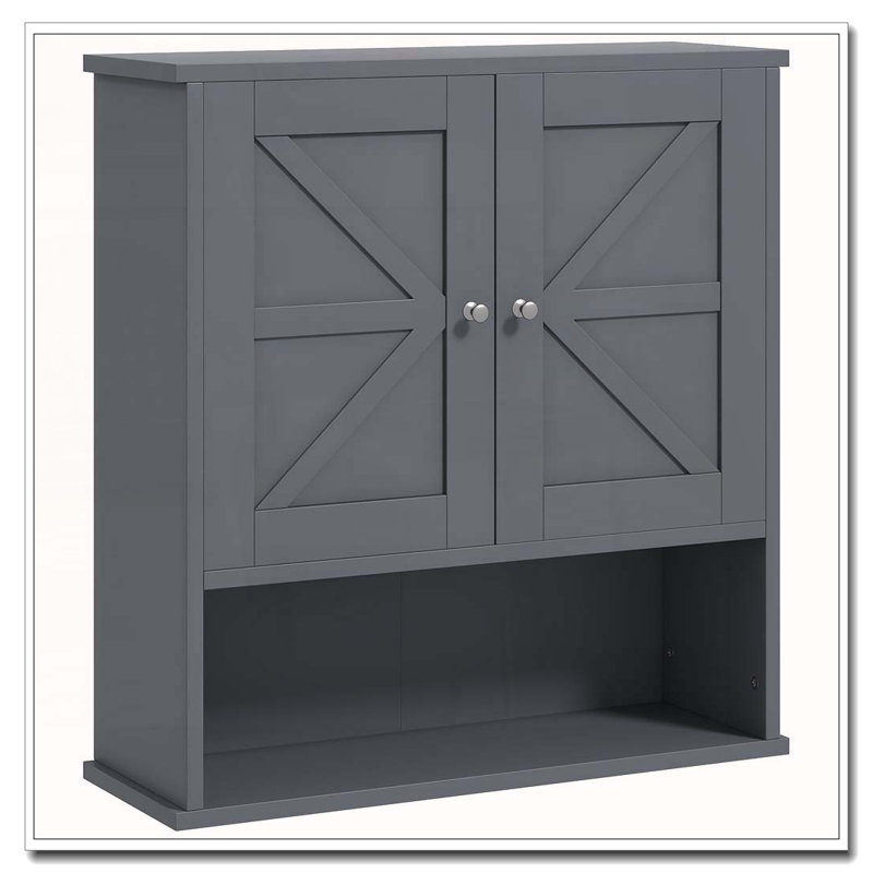 Farmhouse Wall-Mounted Medicine Cabinet, Grey