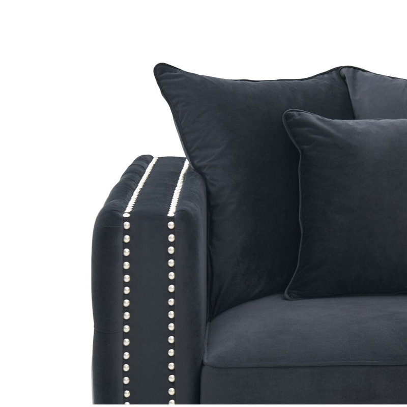 Velvet Armchair, Black