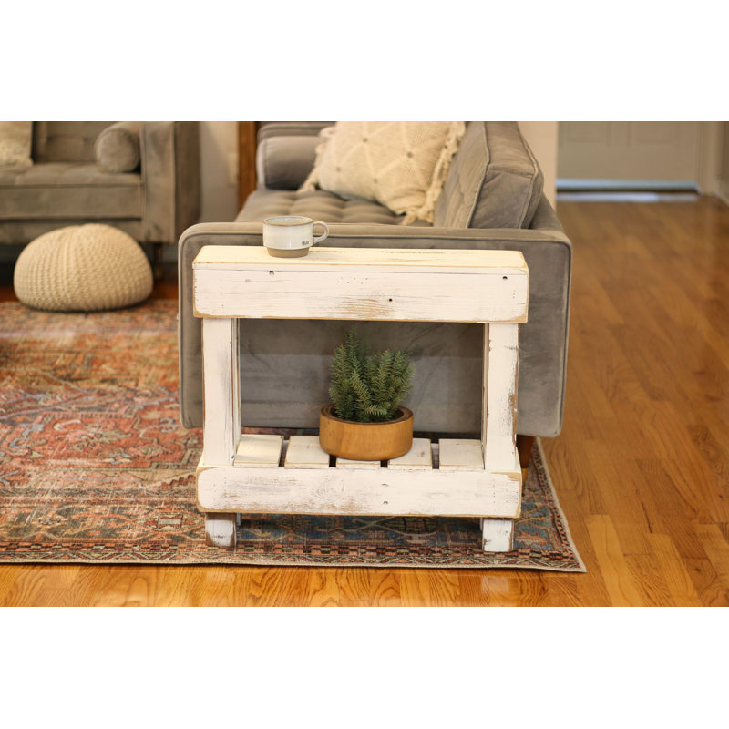 Yasmyn Solid Wood End Table, White