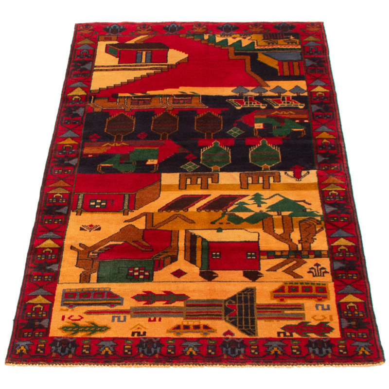 Tapis rouge foncé Lynnisha 3 pi 2 po x 5 pi 10 po