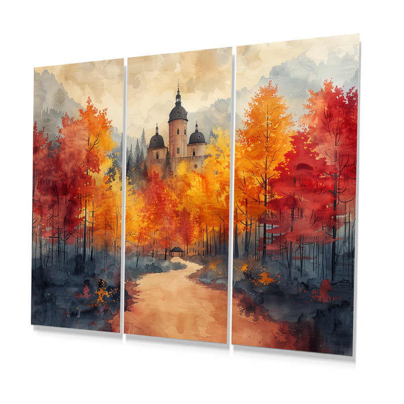 - Ensemble de salon d'art mural Chateaus, H 28 po x l 36 po x P 1 po, Métal métal