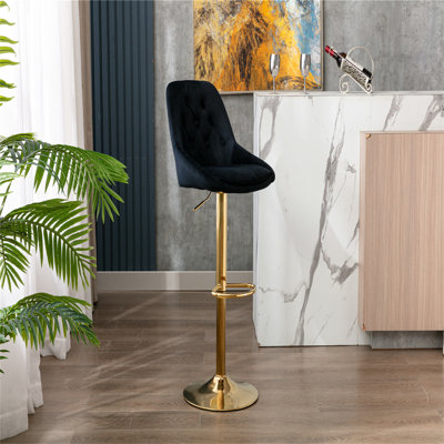 Tabouret de bar avec dossier et repose-pieds réglables en hauteur ivoire